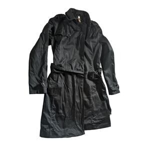 Massimo Dutti Buckle soft trench coat Women's Size M in Black